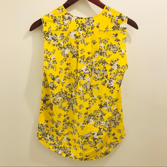 Rag & Bone Victor Silk Floral Top yellow XXS - Picture 4 of 11